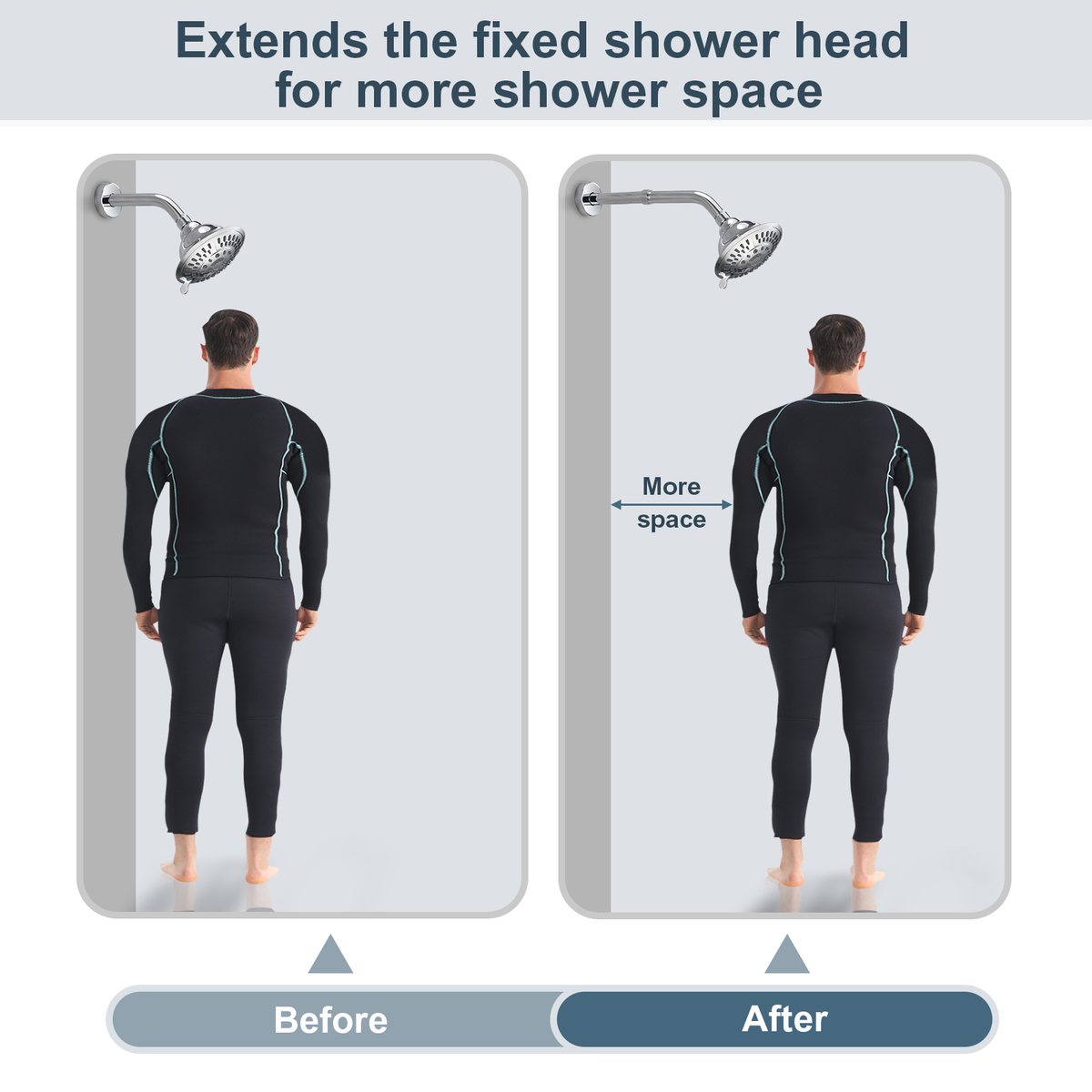 4-Inch & 6-Inch Shower Extension Arm for Rain and Handheld Shower Heads
