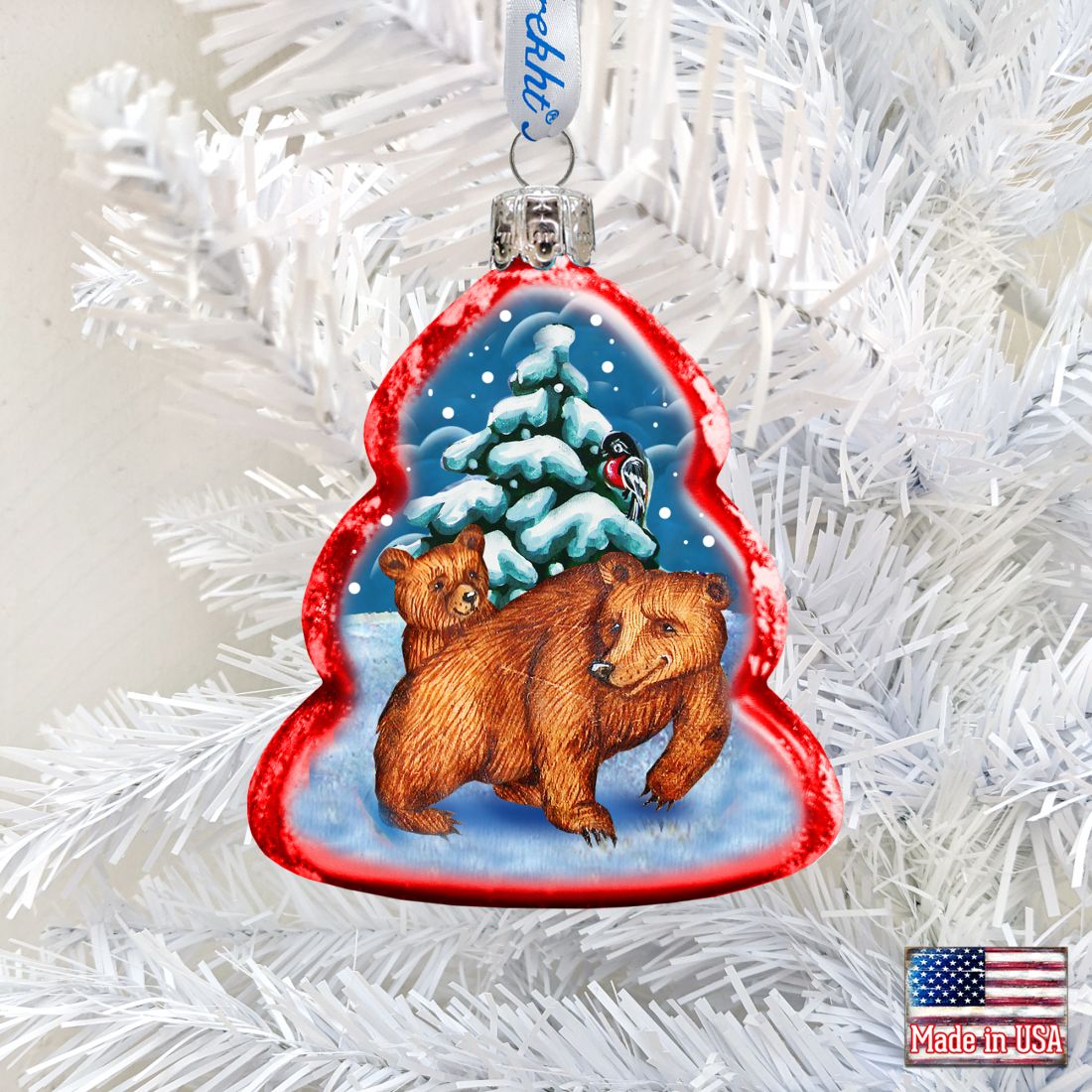 Grizzly Mercury Glass Ornament by G. DeBrekht - Wildlife Holiday Decor - 771021