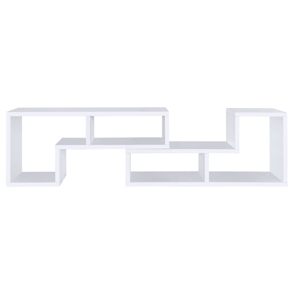 Convertable L-Shaped Bookcase With Open Shelves - White