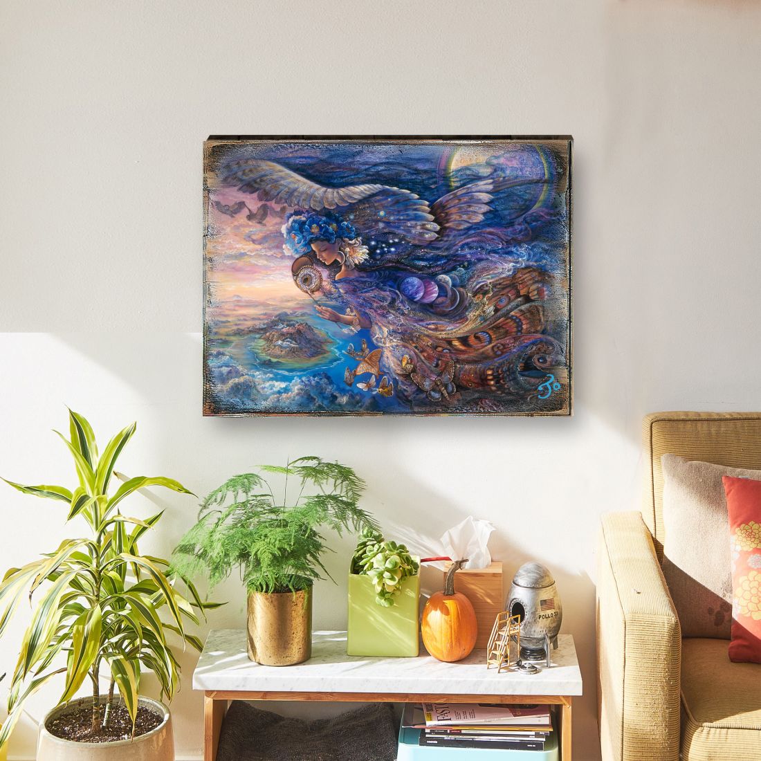 Queen of the Night Fantasy Wooden Wall Art by Josephine Wall - Fantasy Decor - 852127-JW