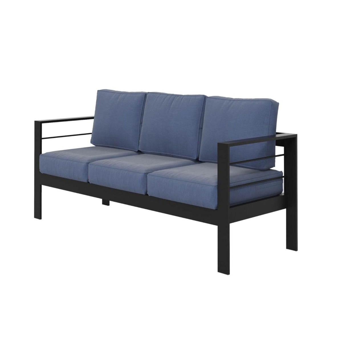 All-Weather Patio Sofa With Cushions, 3 Seat Outdoor Couch