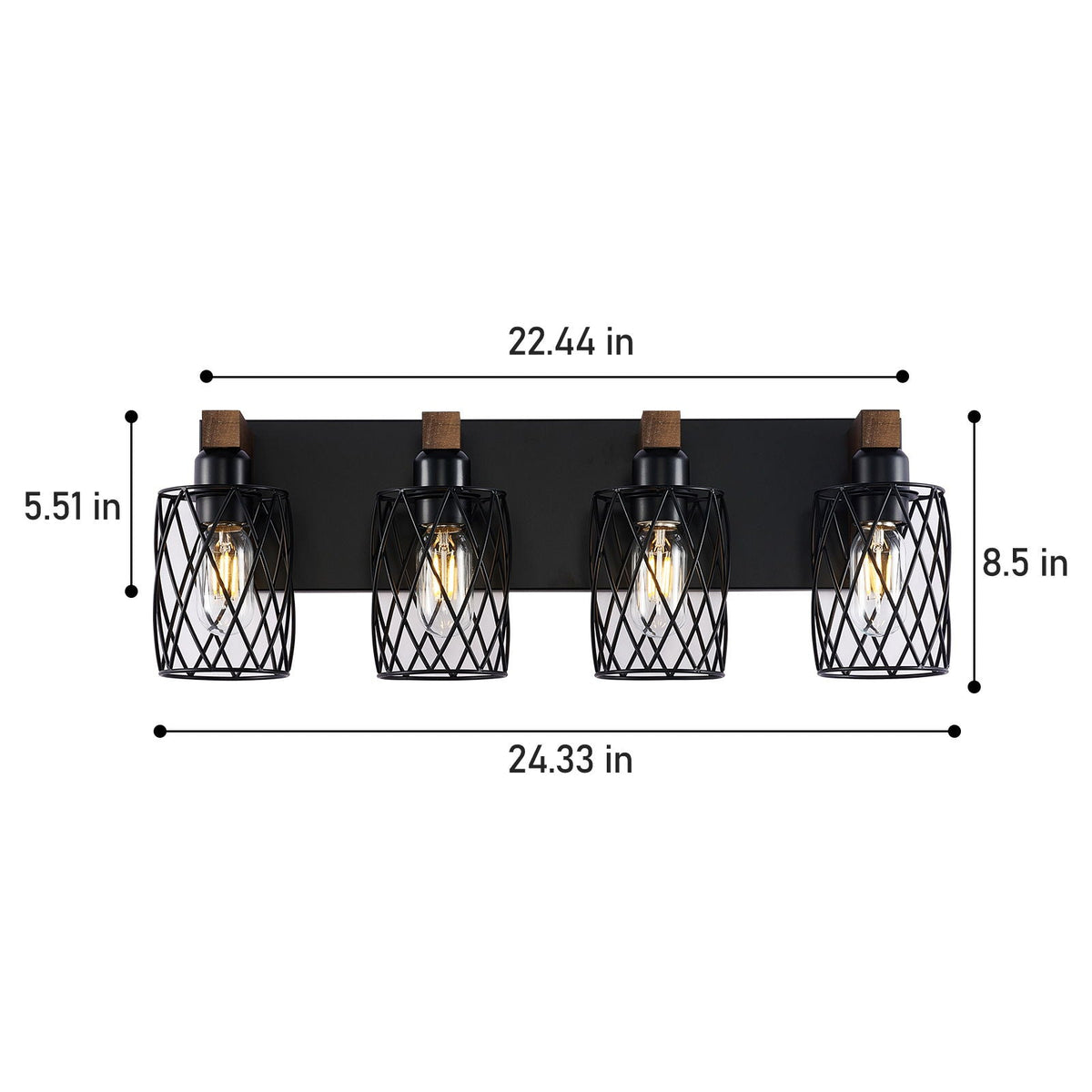 Bathroom Vanity Light, Wall Sconce With Cage Shade