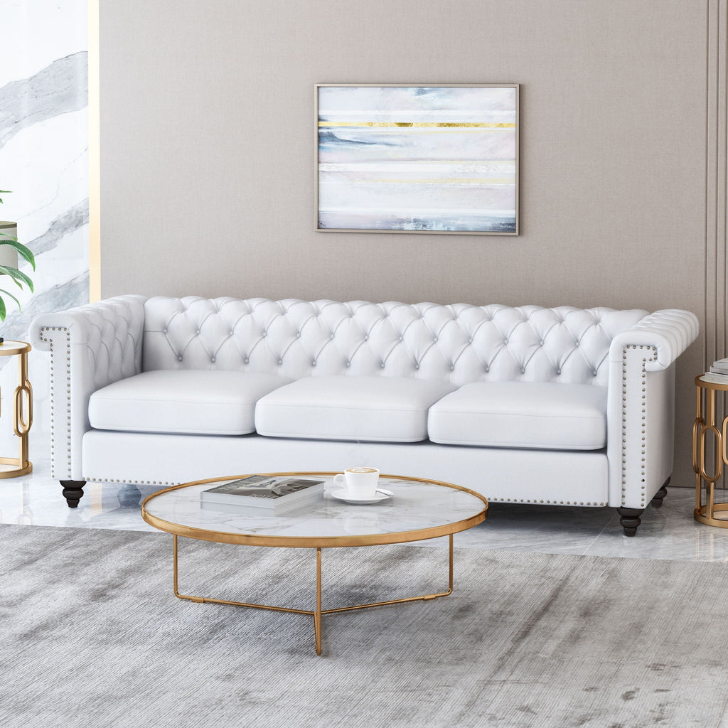 Chesterfield Style 3 Seater Sofa With Deep Button Tufting