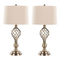 Linx - Twist Contemporary Table Lamp (Set of 2) - Antique Soft Brass / White