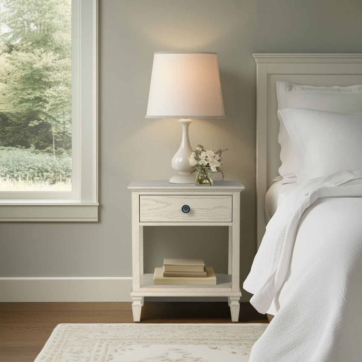 Victoria - Bedside Table With Drawer And Shelf