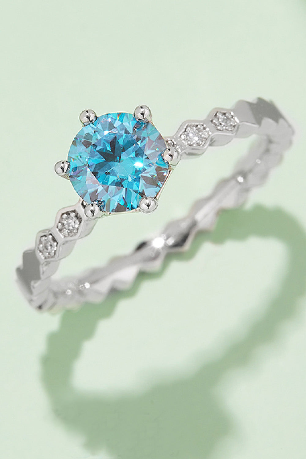 1 Carat Brilliant Round Cut Sparkala™ 6-Prong Platinum Over Pure Sterling Silver Ring (Yellow, Blue, or Pink)