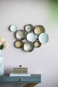 Contemporary Metal Wall Decor Accent - Golden / White