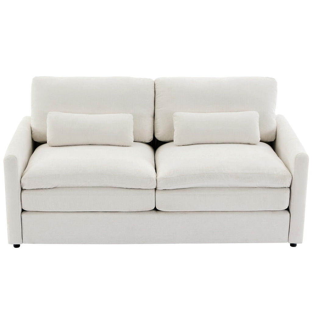 Cozy Upholstered Cushion Loveseat Sofa For Living Room