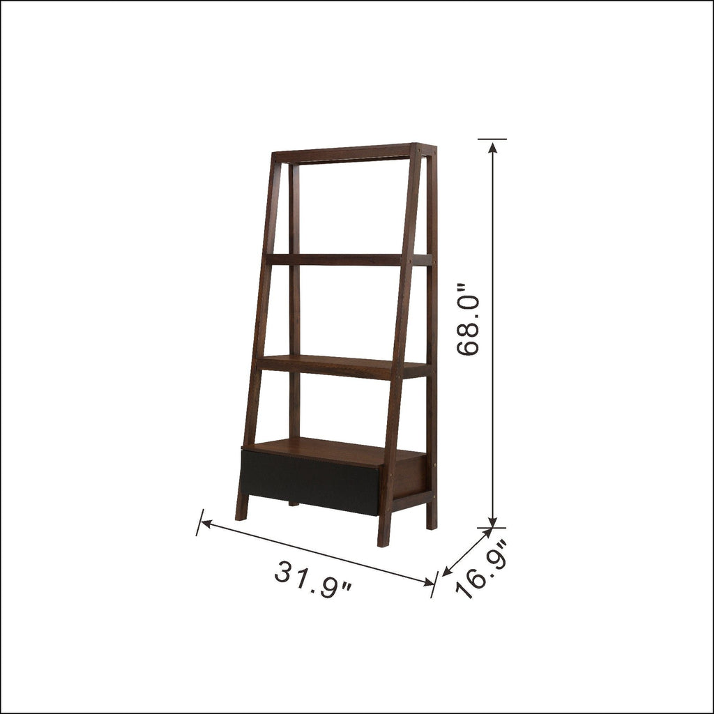Ladder Shelf, Ladder Style Display Shelf - Natural Wood / Brown