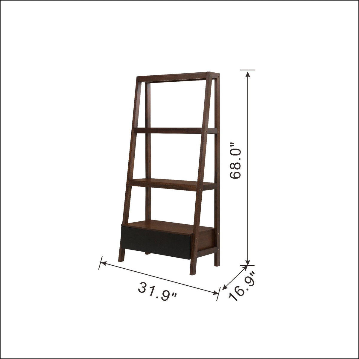 Ladder Shelf, Ladder Style Display Shelf - Natural Wood / Brown