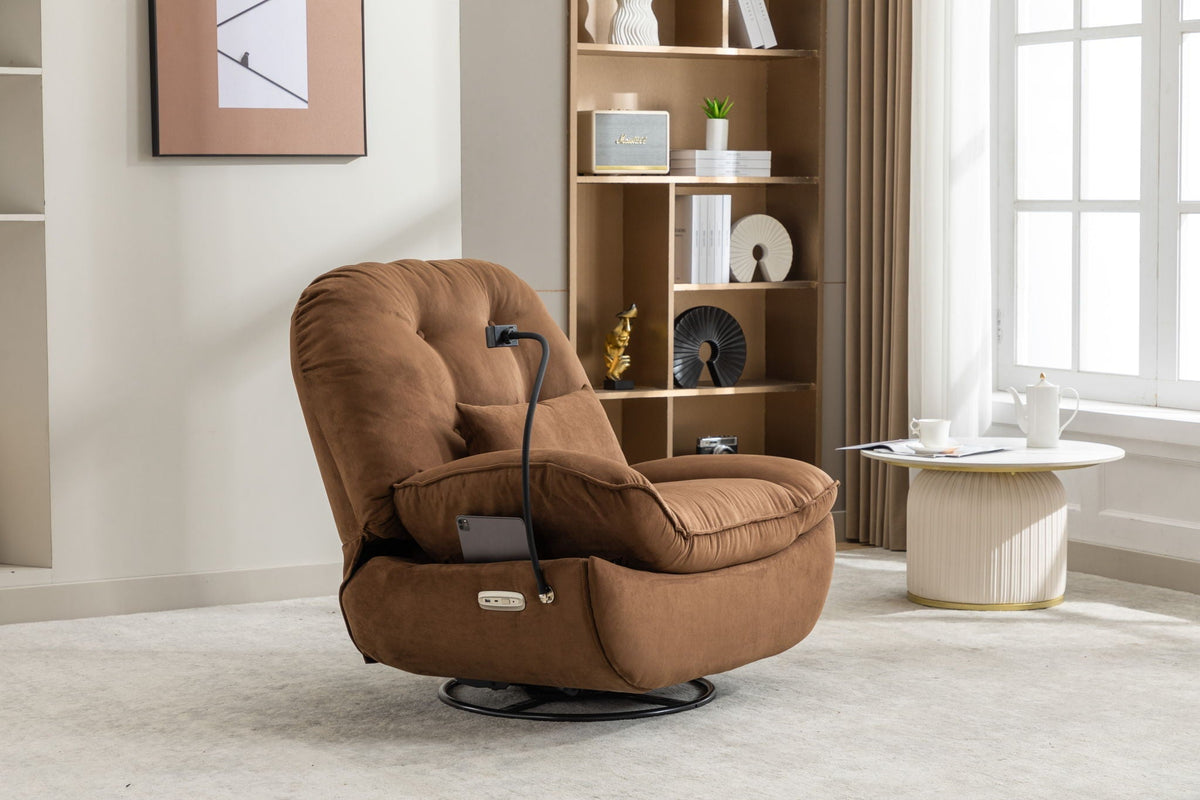 Power Recliner Swivel Glider USB Charger With tooth Music Player, Sleep, Working, Game And Leisure