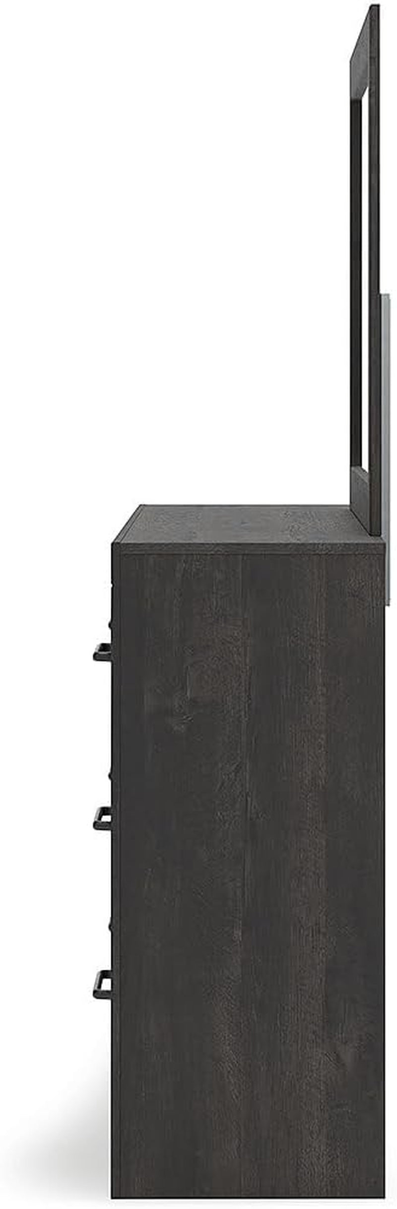 Signature Design by Ashley Delmorta Rustic 6-Drawer Dresser and Mirror with Anti-Tipping Restraint, Black