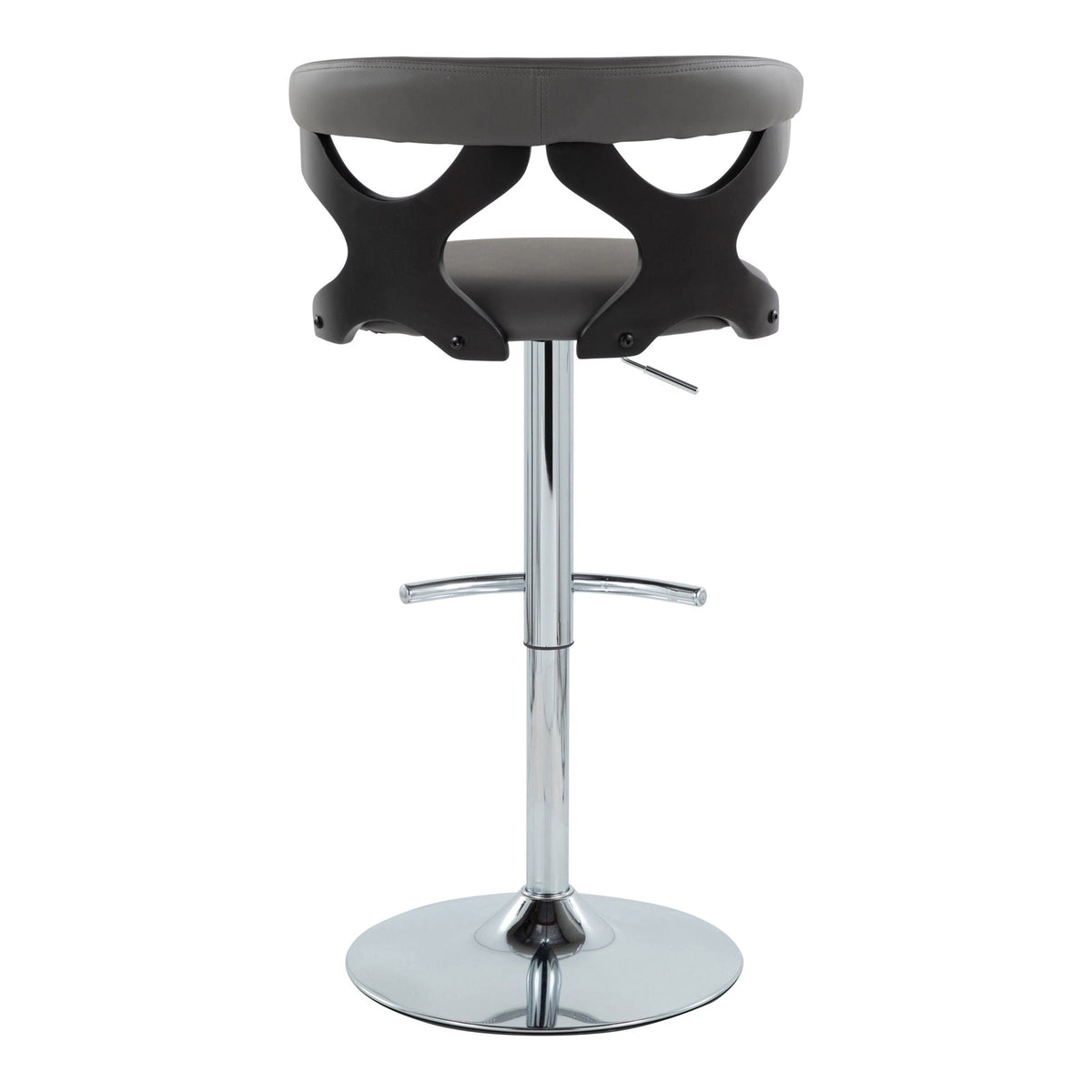 Gardenia - Contemporary Adjustable Barstool & Swivel, Rounded T Footrest (Set of 2)