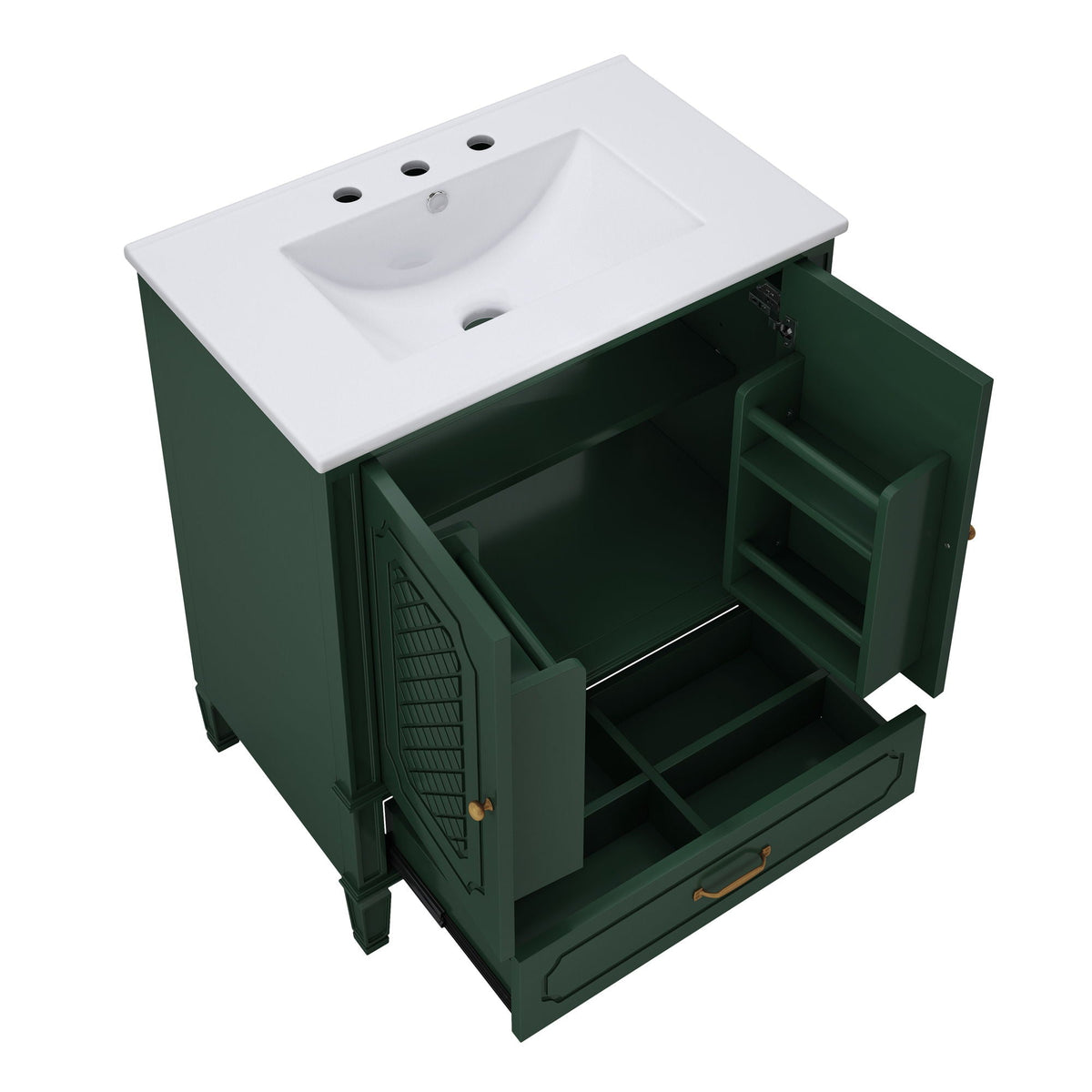 Bathroom Vanity With Sink, Soft Closing Door, Multi Functional Storage