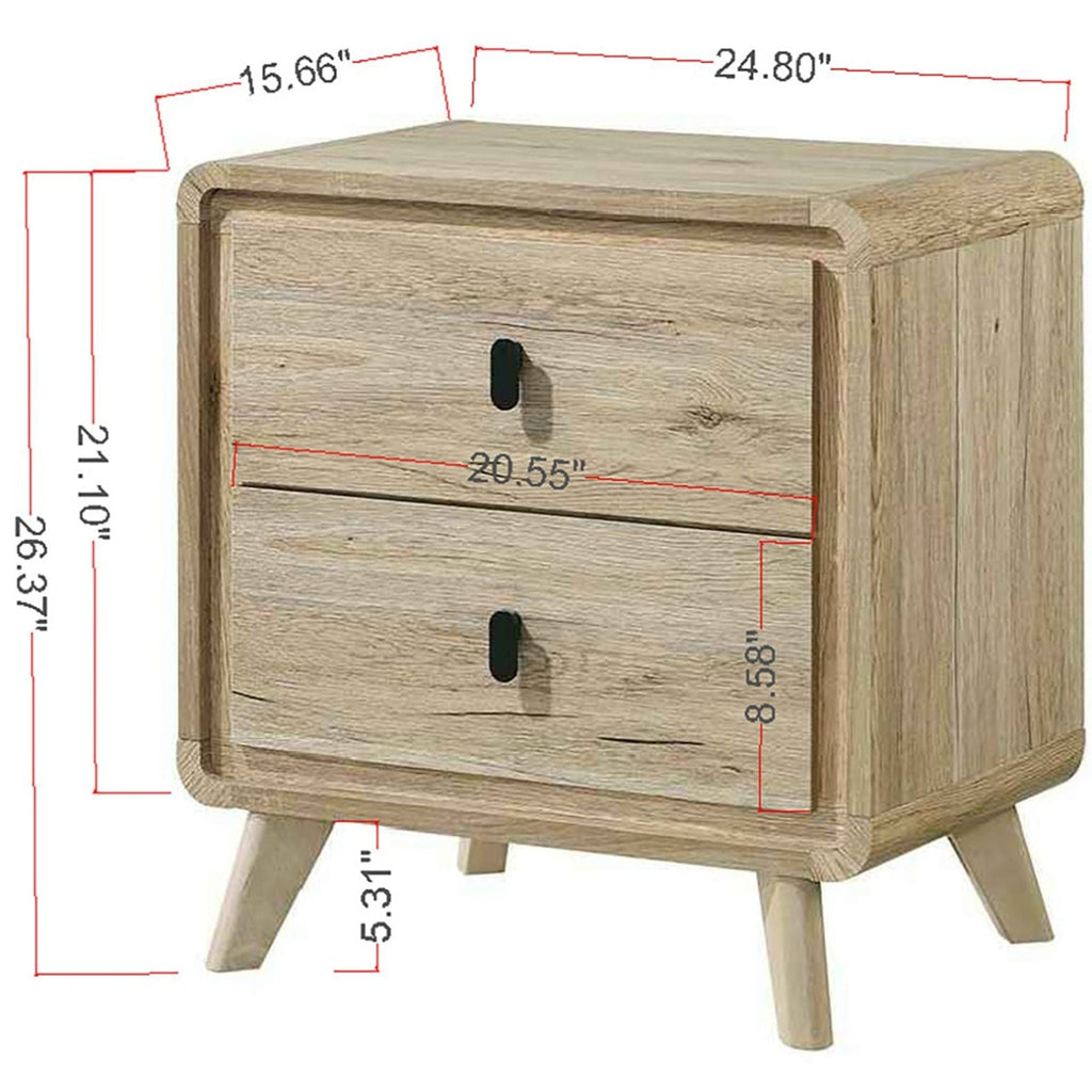 Nightstand & 2 Drawers - Beige