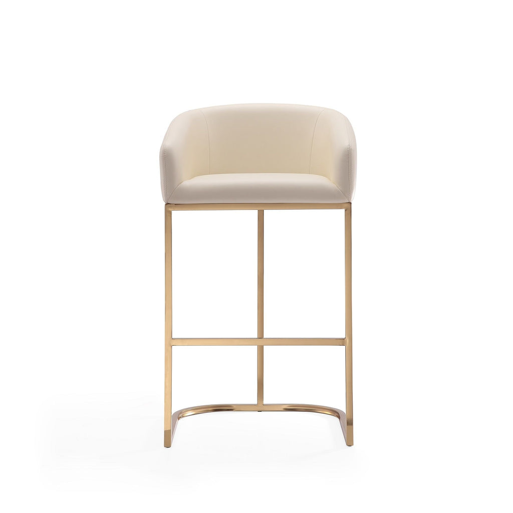 Mid-Century Modern Stool With Steel Base