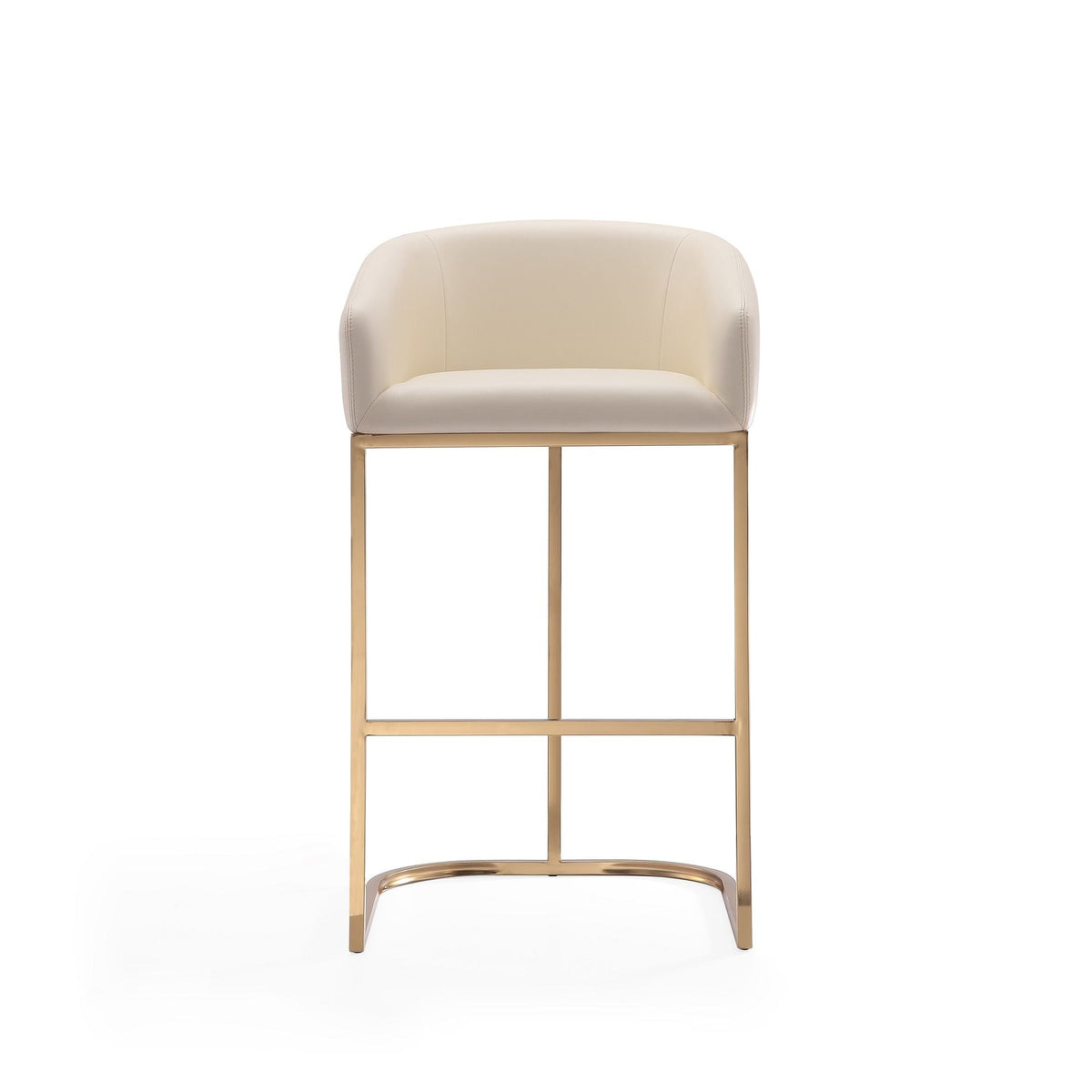 Mid-Century Modern Stool With Steel Base