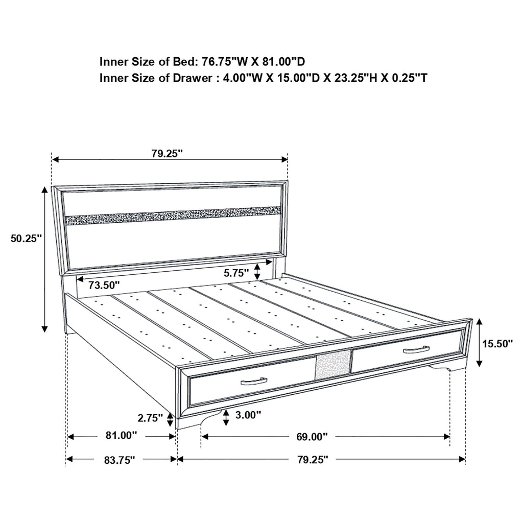 Storage Platform Bed 2 Drawer