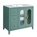 Bathroom Vanity with 3 Drawers and 2 Soft-Close Doors Cabinet - Lake Green