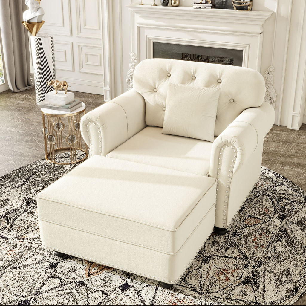 Sofa With Nailhead Trim And Rolled Armrests