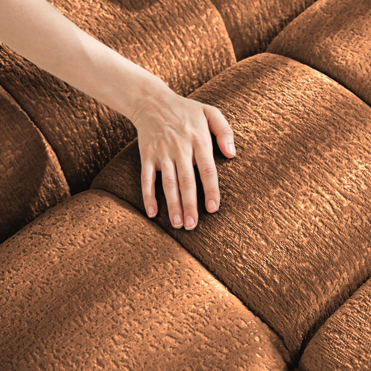 Modern Sofa & Pillows, Textured Cover, High Rebound Cushions