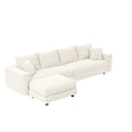 4 Seat Sofa With Soft Pillows And Movable Ottoman