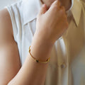 Faithful Cross Bangle-Gold, Cross Bracelet | Christian
