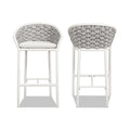 Rowan - Rope Barrel Low Back Patio Counter Stool (Set of 2) - Optic White