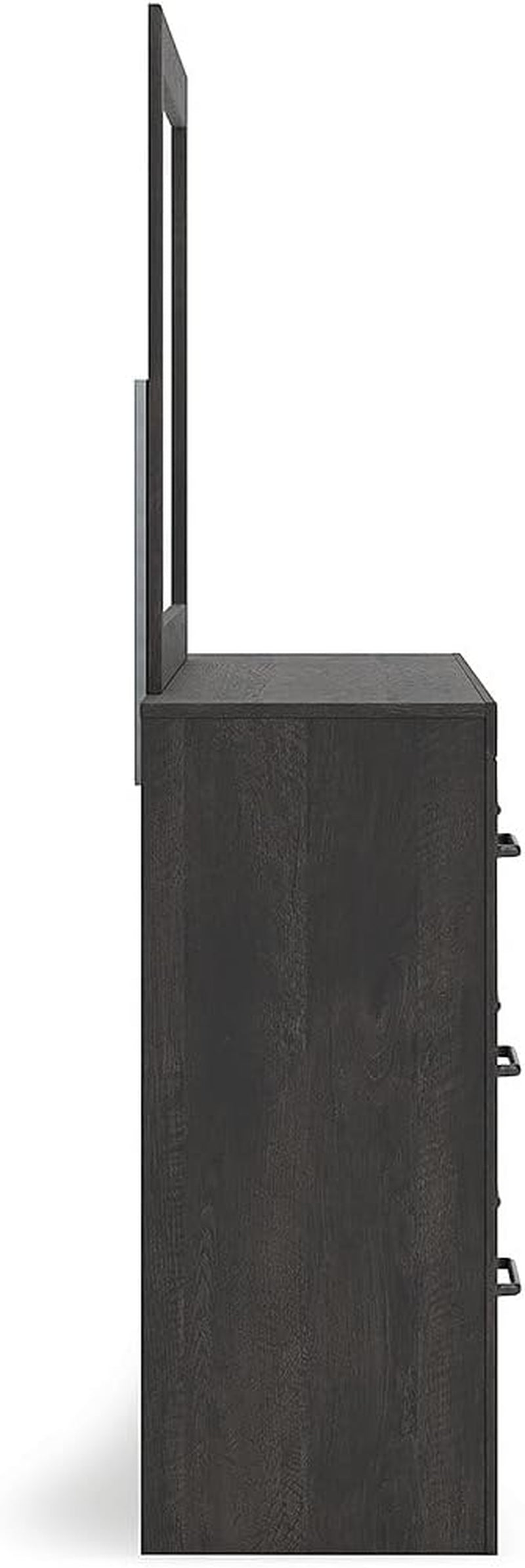 Signature Design by Ashley Delmorta Rustic 6-Drawer Dresser and Mirror with Anti-Tipping Restraint, Black