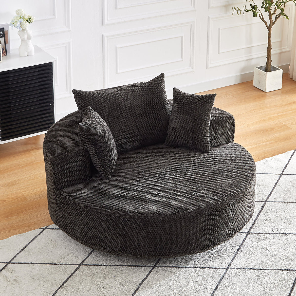 55'' Chenille Foam Single Swivel Chair