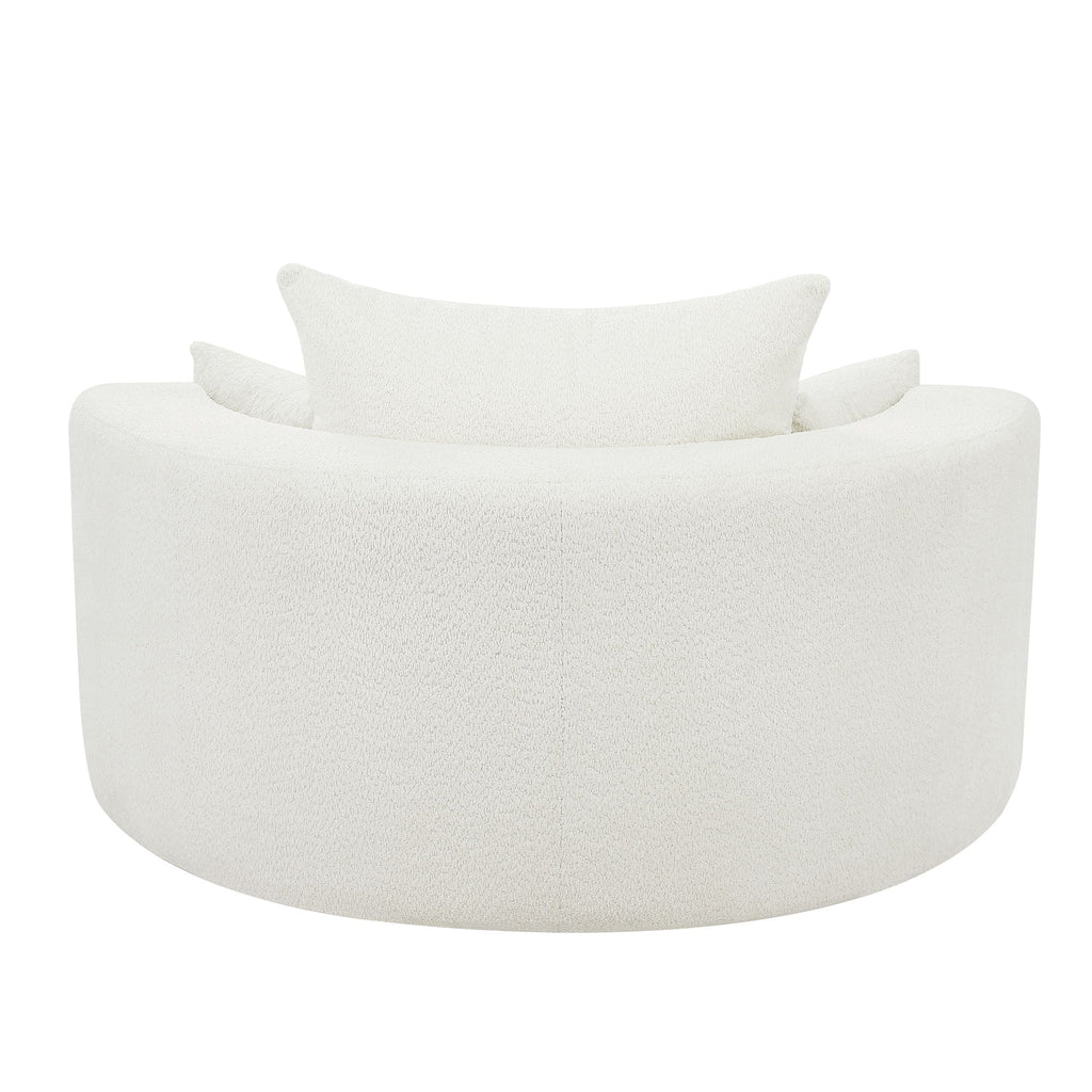 360° Swivel Chair Accent Barrel Chair With Removable Pillows