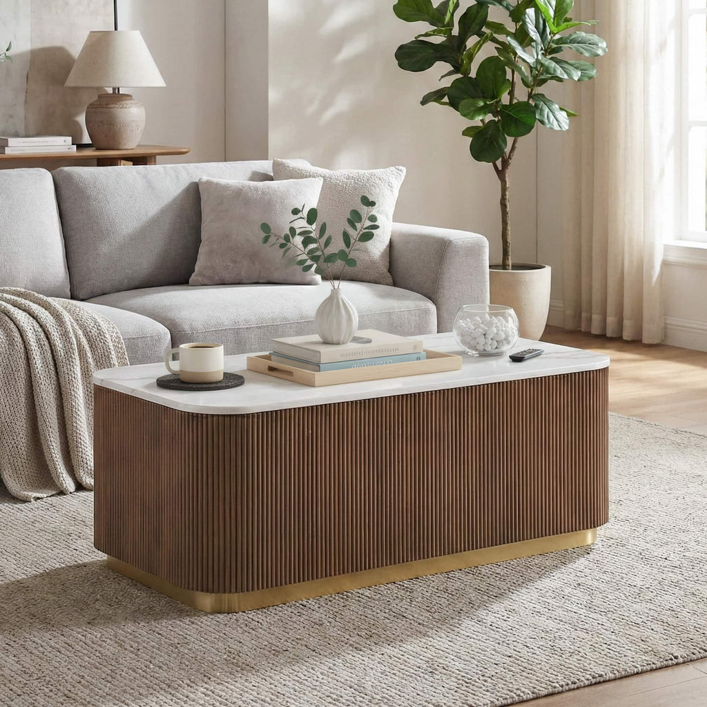 Rectangle Cocktail Table Genuine Accent Plinth Base