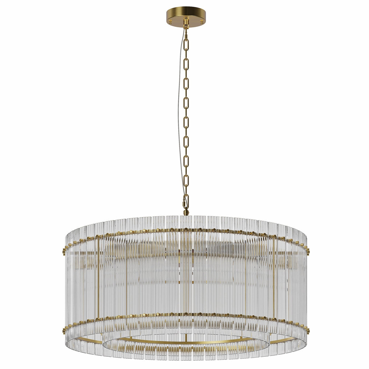 37" Modern Gold Round 8-Light Crystal Chandelier
