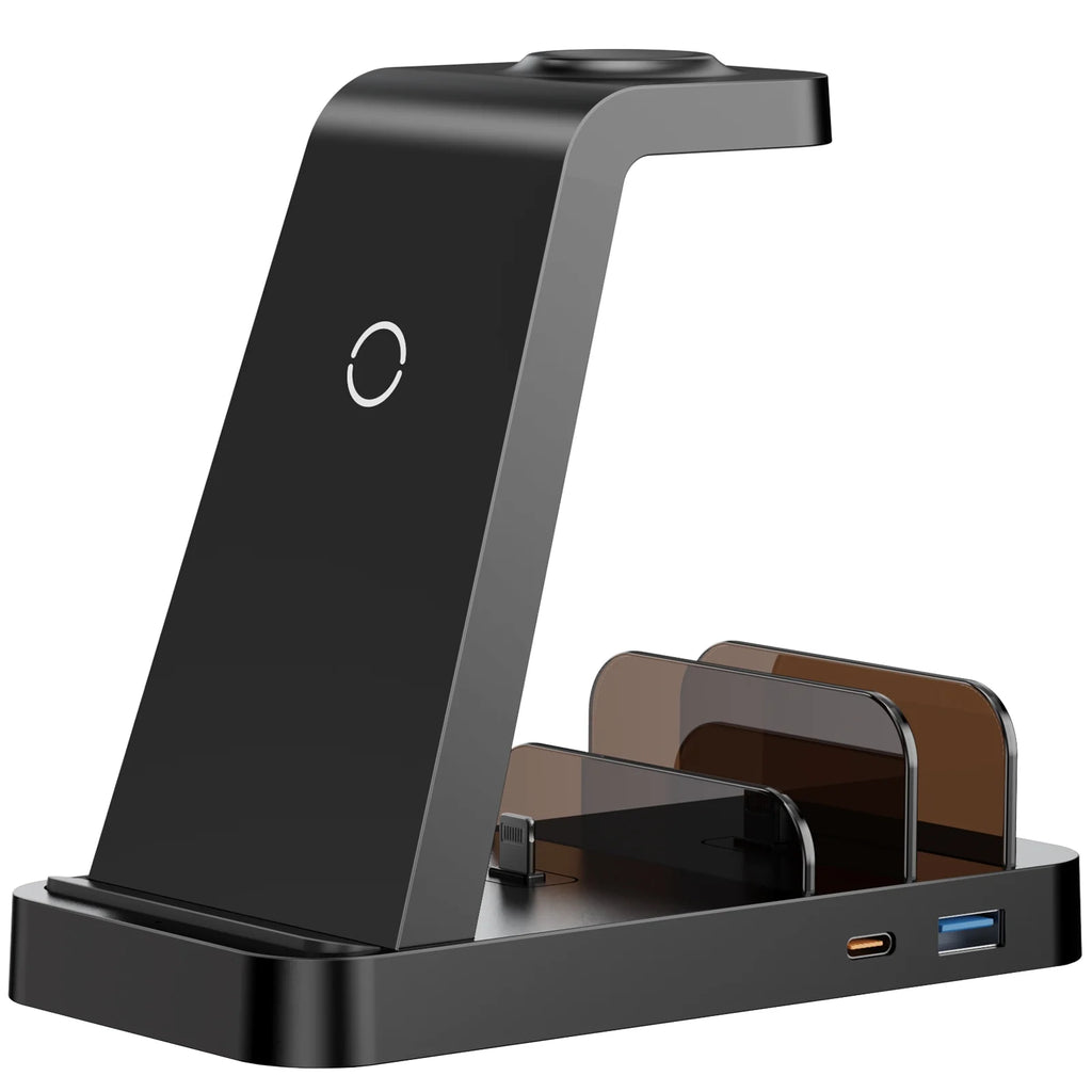 36W Wireless Charger:  5 in 1 Fast Charging Station Compatible for Iphone 17 16E 16 15 14 13 12 Pro Max Iwatch Samsung Tablets Ipad