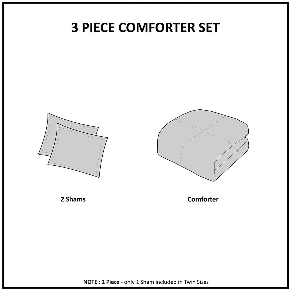 Twin/Twin XL Back Print Long Fur Comforter Mini Set