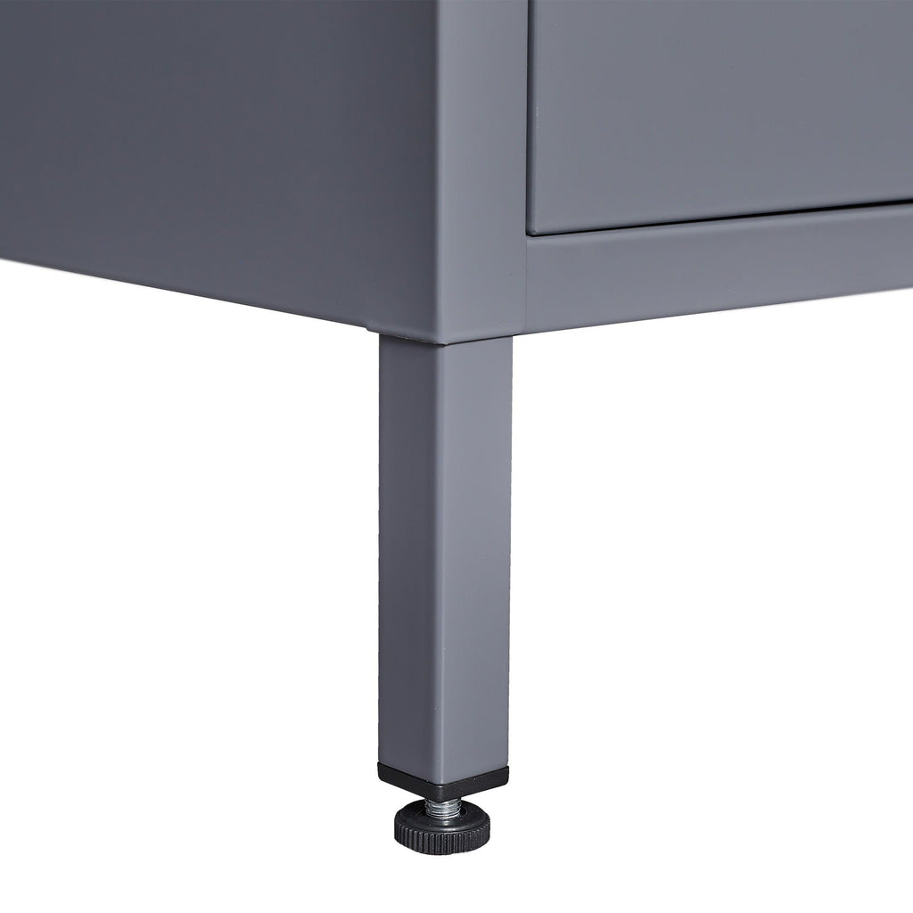 9 Door Lockers With Lock For Storage In Office, School, Gym, And Bedroom - Gray