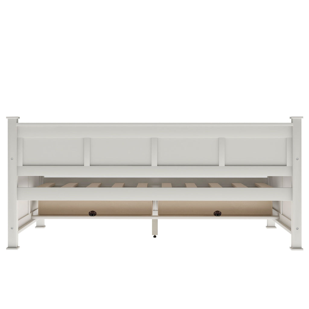Modern Daybed With 2 Large Drawers, X Shaped Frame