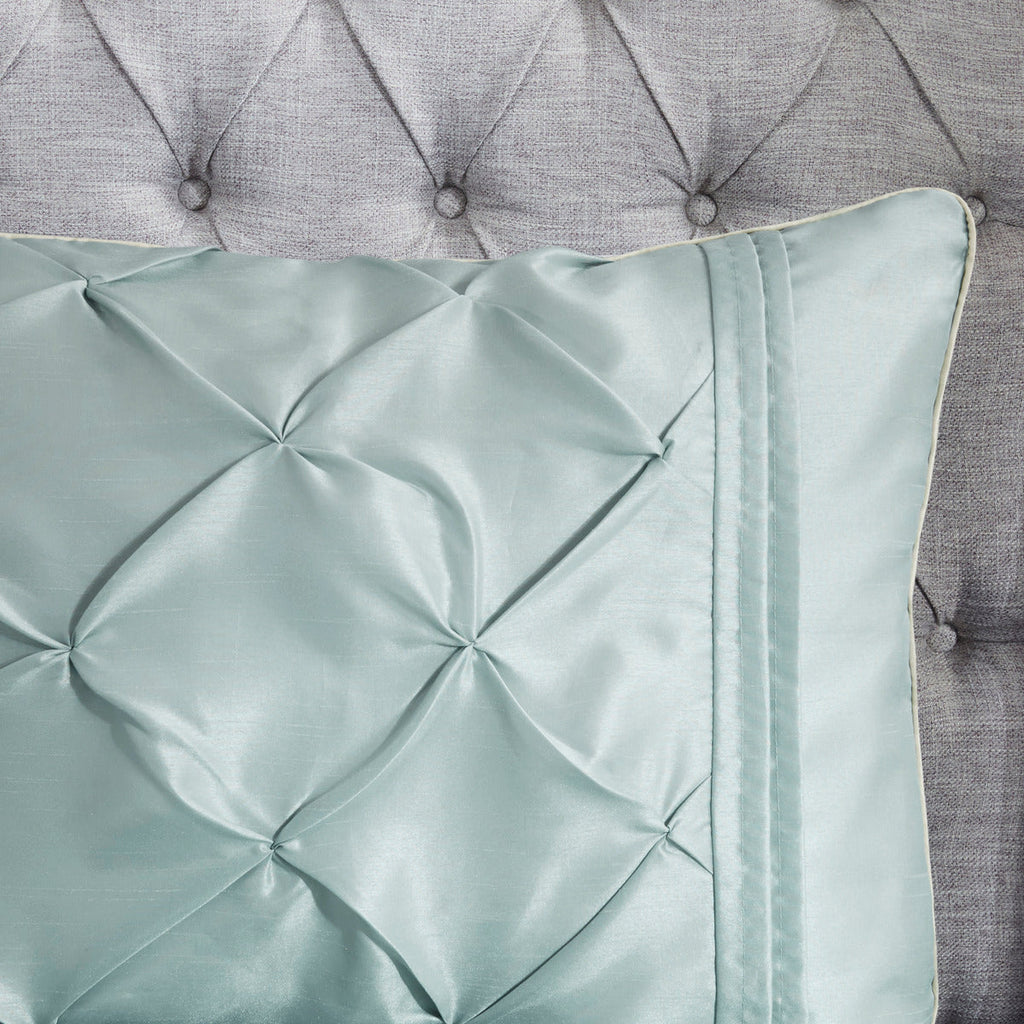 7 Piece Tufted Comforter Set Seafoam California King