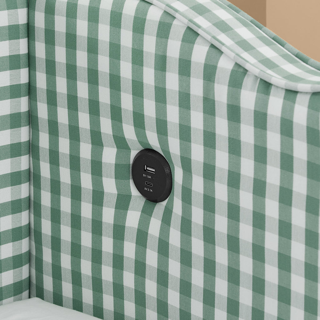 Cozy Gingham Daybed with Trundle Twin Size Sofa Bed No Box Spring Needed