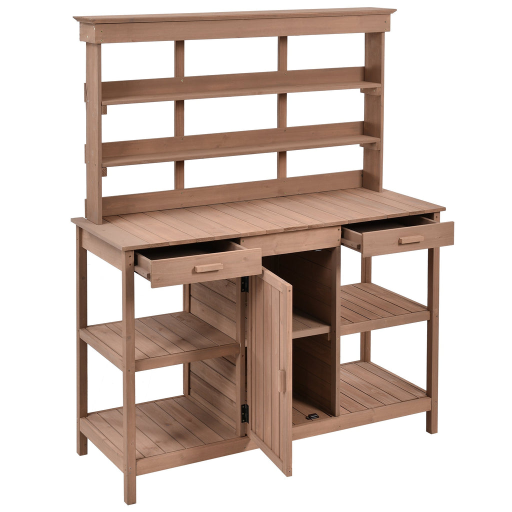 TOPMAX 66" Large Outdoor Farmhouse Wooden Potting Bench Table