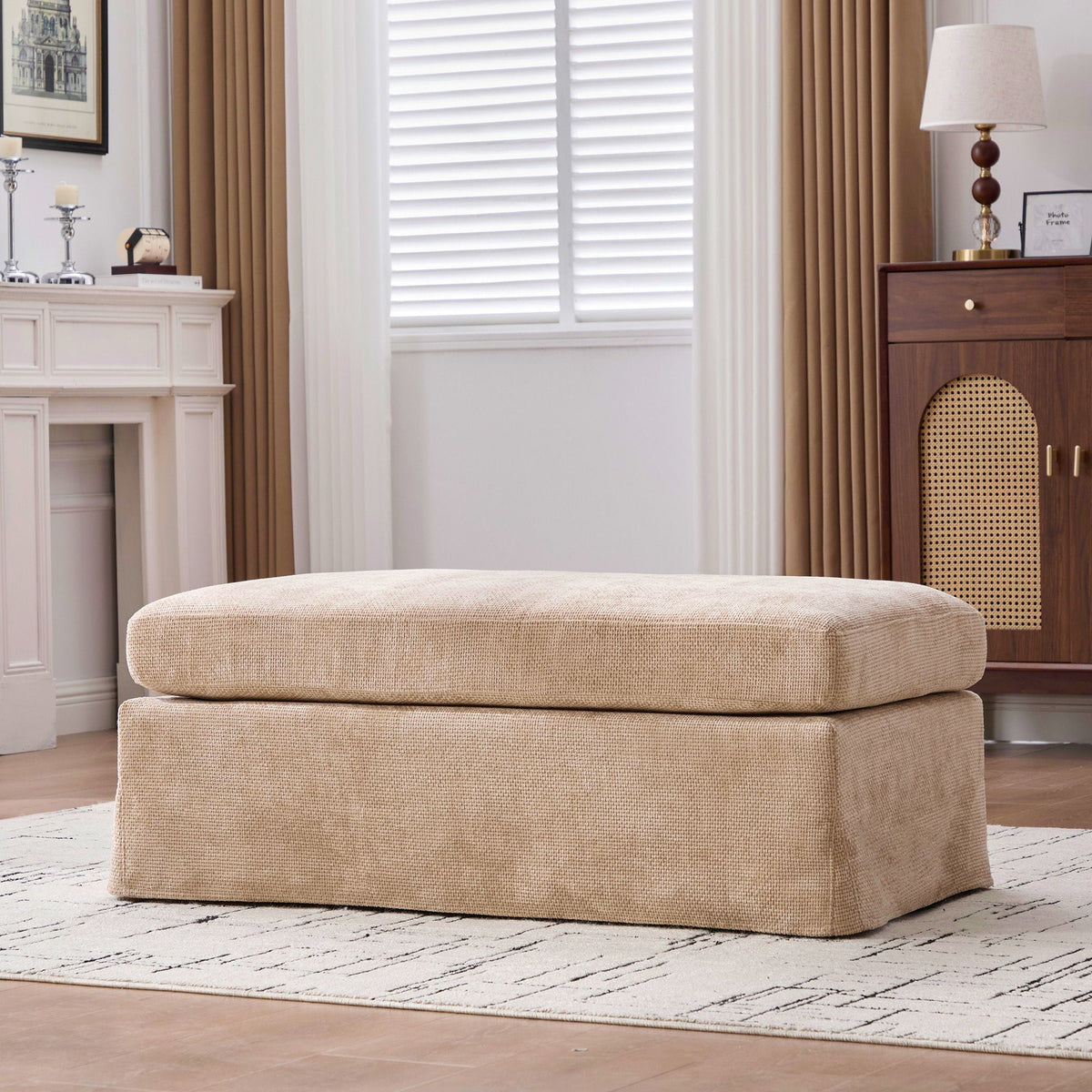 Ottoman Foot Stool With Metal Legs