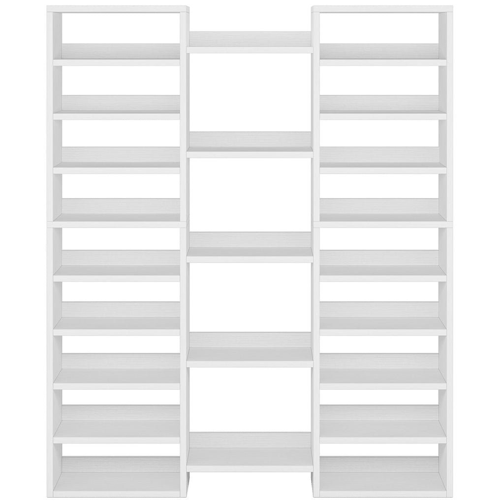 14 Tier Shoe Storage Cabinet With 23 Open Cubbies, 46 Pairs Capacity Entryway Organizer - White