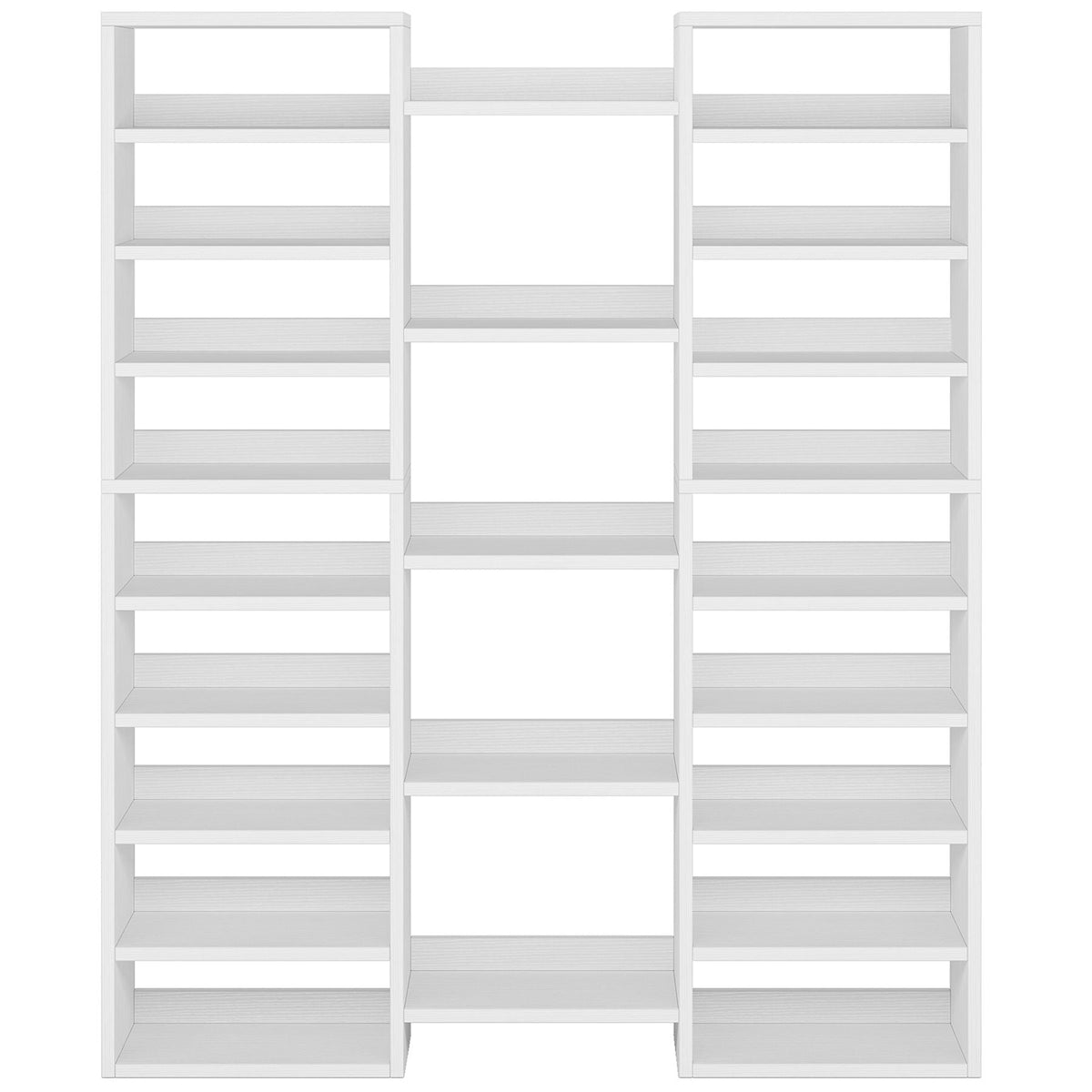 14 Tier Shoe Storage Cabinet With 23 Open Cubbies, 46 Pairs Capacity Entryway Organizer - White