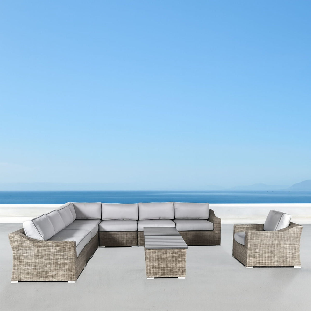 Stylish Sofa Seating Group With Cushions Perfect For Outdoor Gatherings