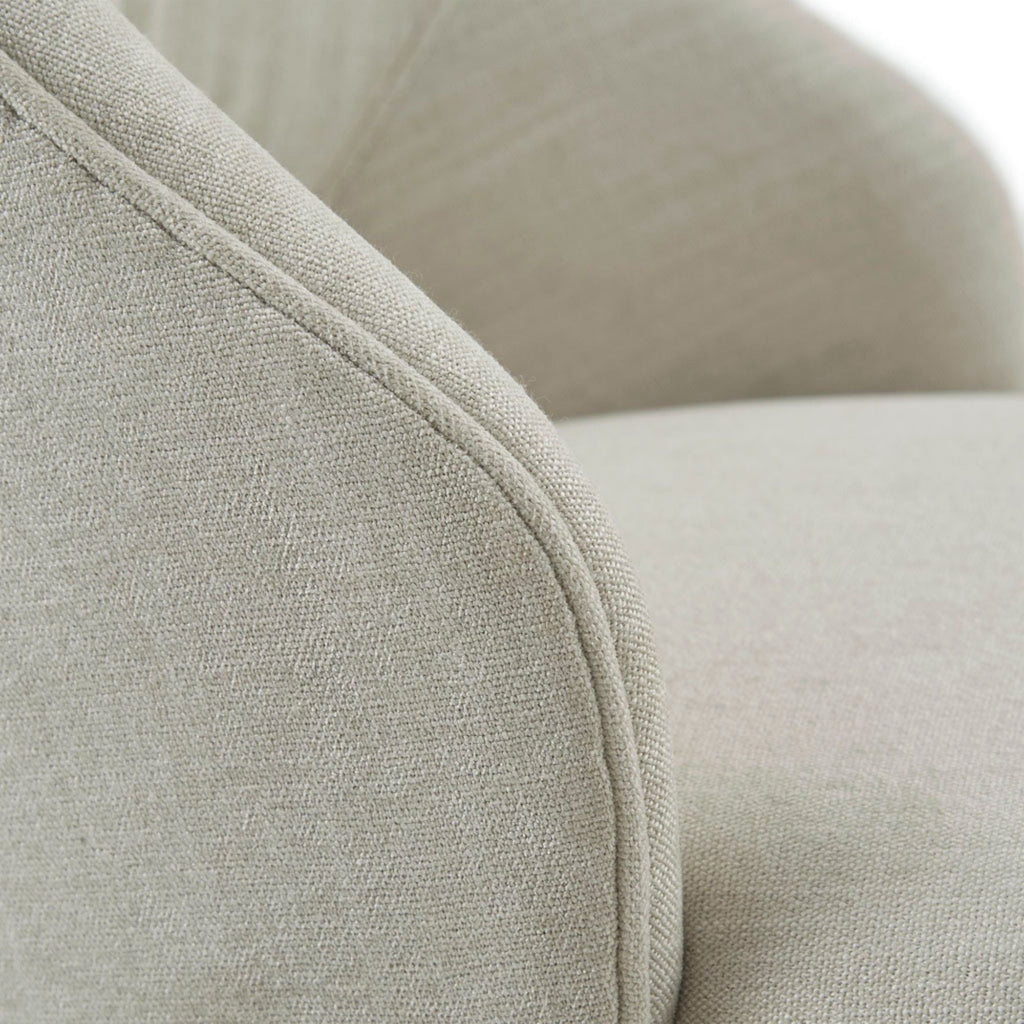 Counter Stool With Swivel Seat, Upholstery And Solid Wood Legs - Cream