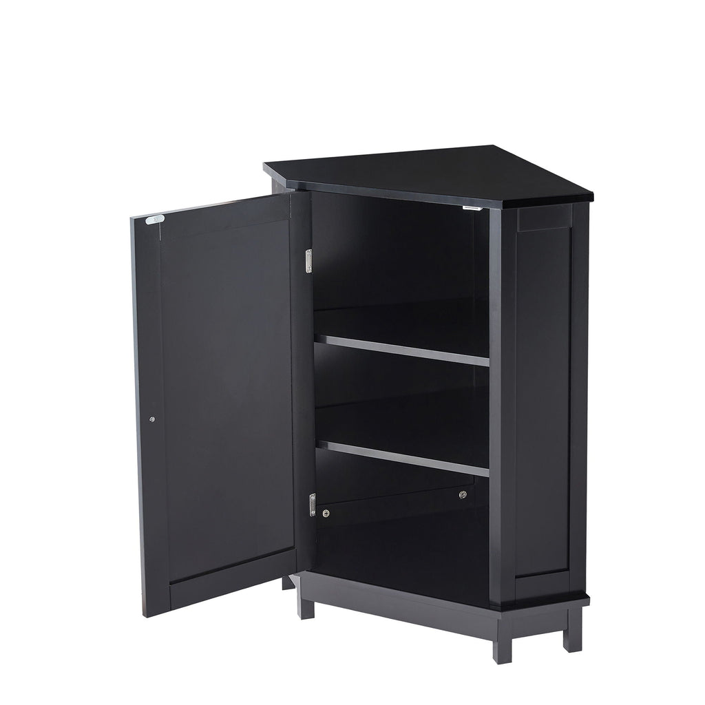 Bathroom Cabinet Triangle Corner Storage Cabinet With Adjustable Shelf Modern Style