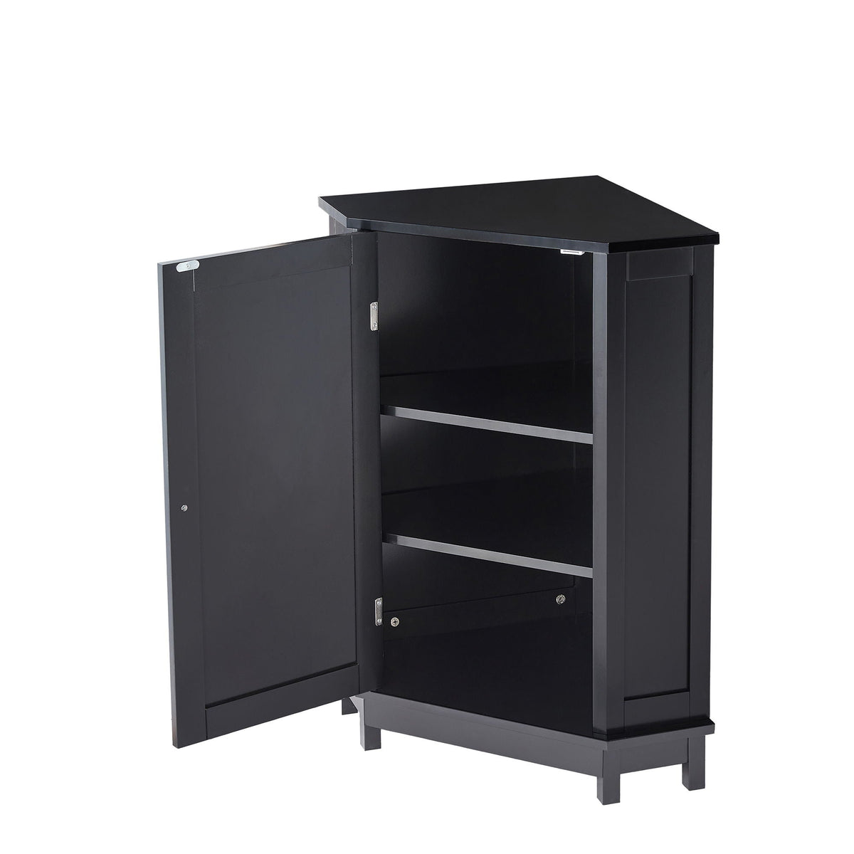 Bathroom Cabinet Triangle Corner Storage Cabinet With Adjustable Shelf Modern Style