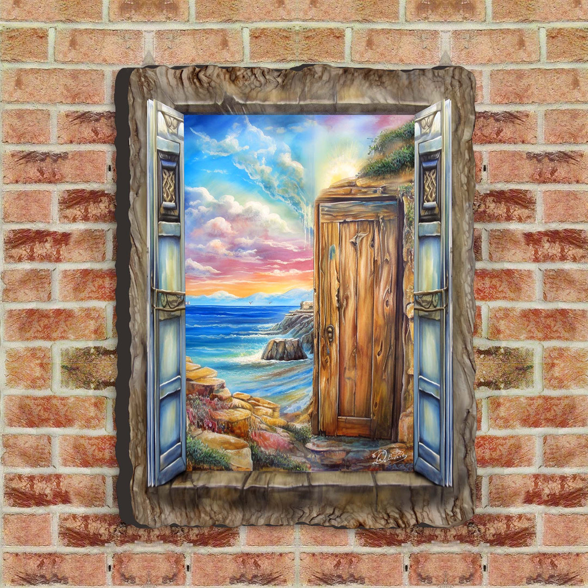 Coastal Serenity Window Wall Art by G. DeBrekht Coastal Decor - 8492106W