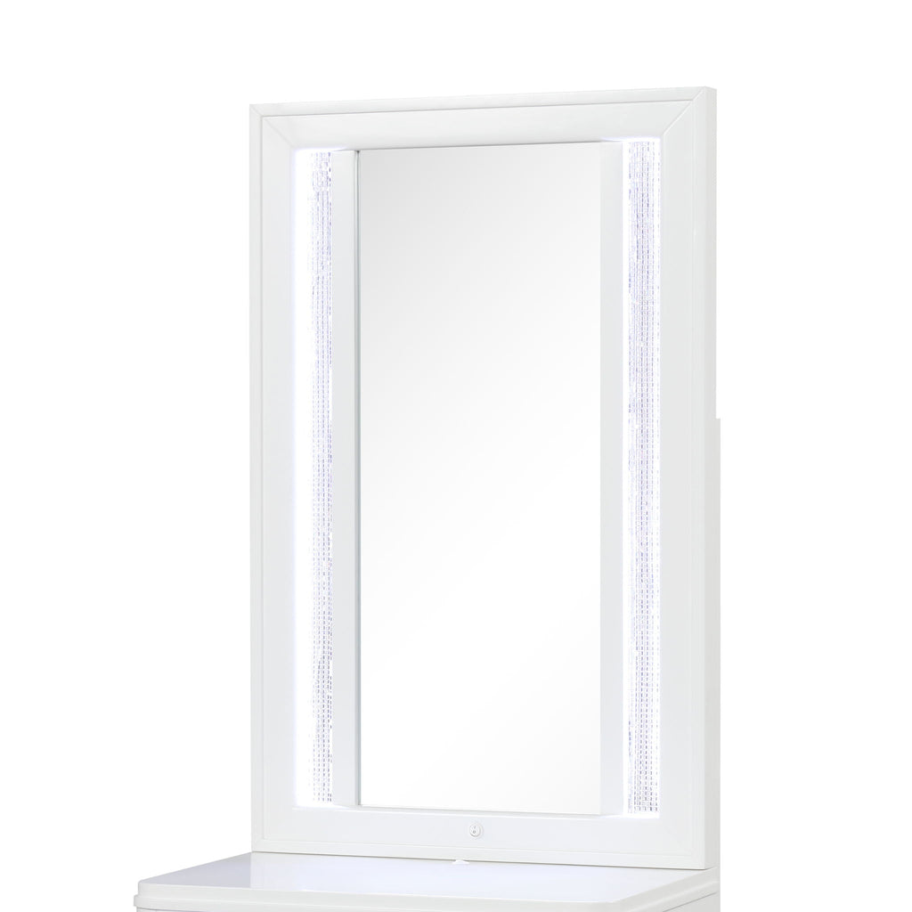 Abigale - Nightstand Top Mirror With LED Lighting (Only Mirror Top) - White