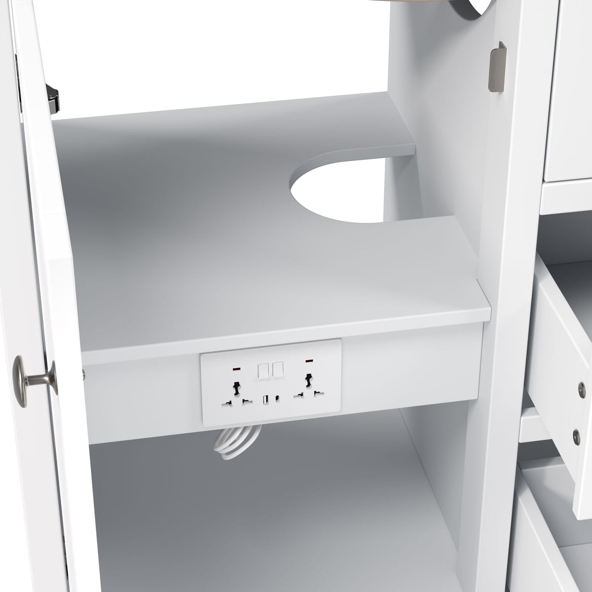 Double Sink Bathroom Vanity With Countertop, 2 Ceramic Sinks, 6 Drawers